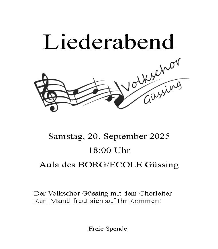 Liederabend 2025 Einladung