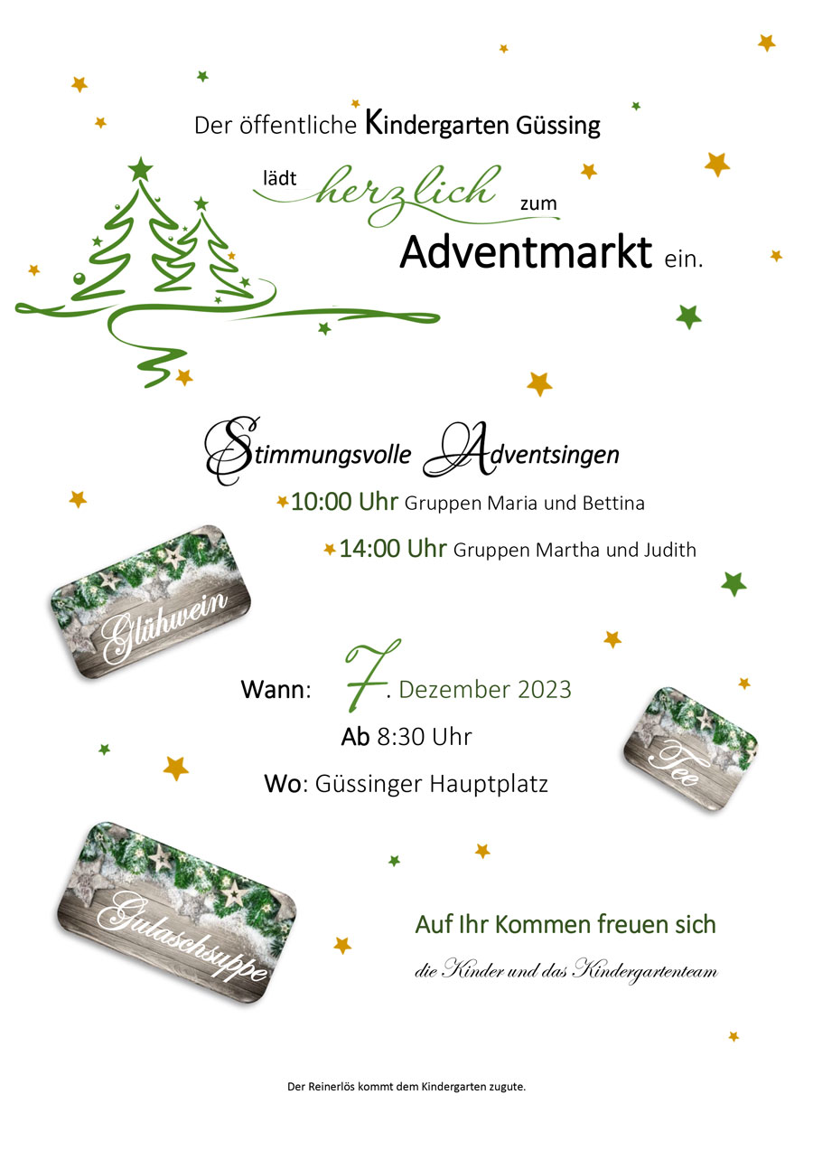 Einladung Adventmarkt kindergarten